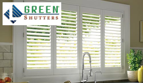 green window shutters